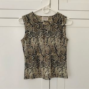 Tess Snake Print Tank Top Size Medium